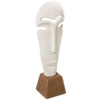 Figura Rostro Aluminio Blanco C y Base Marrón - Imagen 2