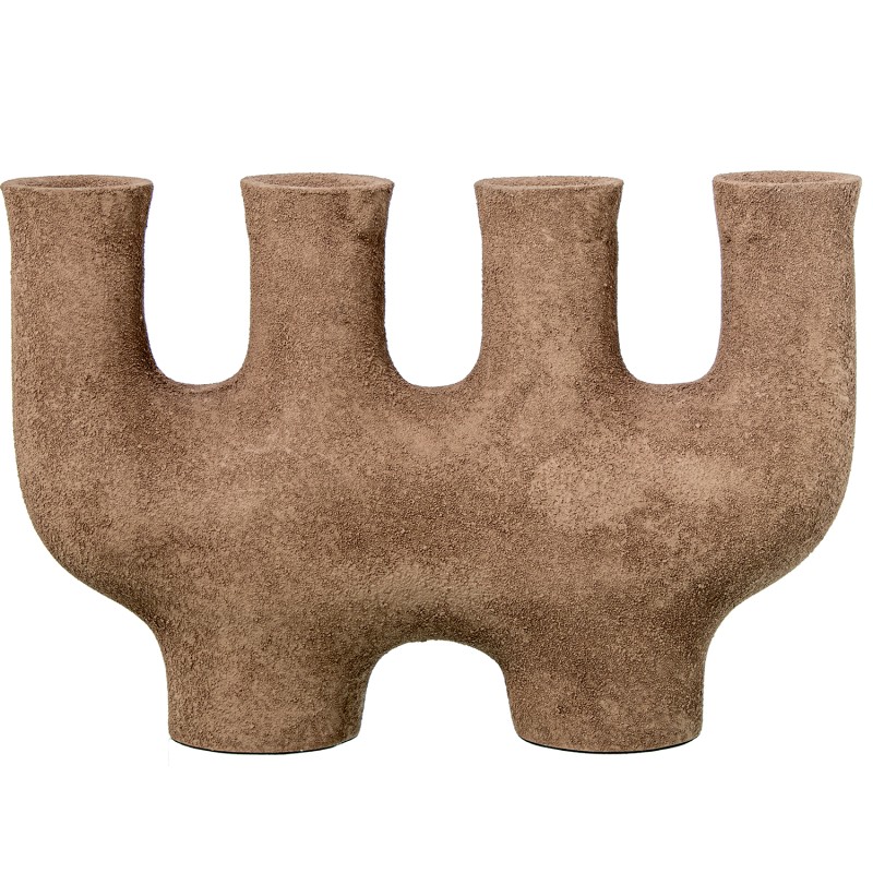 53093 Candelabro 4 Brazos Aluminio Marrón Rugoso para Velas Ø2Cm - Imagen 1