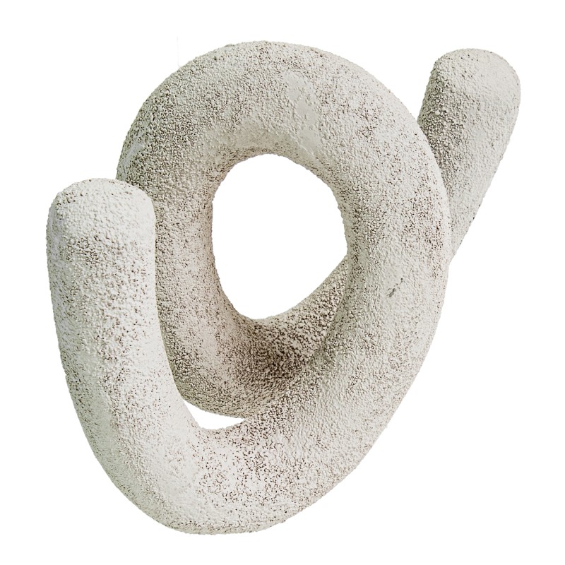 53094 Decoración Abstracta Sobremesa Aluminio Blanco Rugoso - Imagen 1