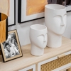 Jarrón Cerámica 36Cm Rostro Blanco Mate - Imagen 2