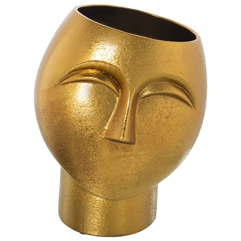 60878 Jarron Ceramica Rostro Oro 30Cm y Boca:ø15Cm - Imagen 1