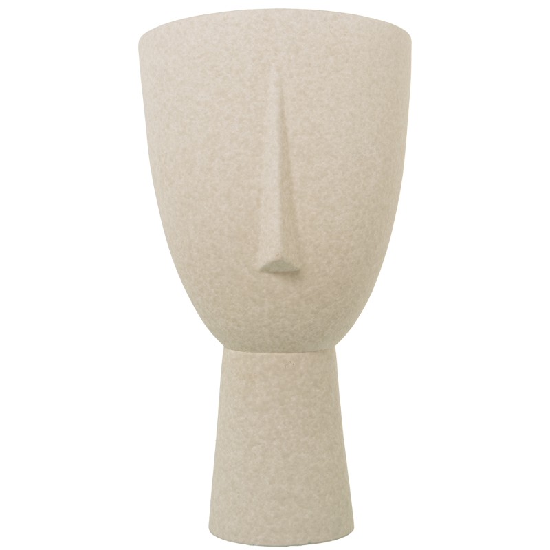 61057 Jarrón Ceramica 46Cm Rostro Beige Moteado Base:ø12 y 5Cm - Imagen 1