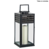 Farol Portavelas 44Cm Metal Negro y Madera