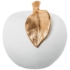Figura Manzana Cerámica 29Cm Blanco Arena y Oro - Imagen 3