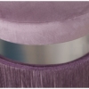 Puf Terciopelo Rosa C y Flecos y Banda Acero Plat:7Cm y Dm y Poliés y Flecos:29Cm - Imagen 3