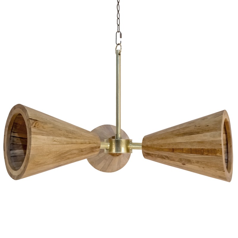 68404 Lámpara de Techo Madera y Metal - Imagen 1