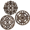 Set 3 Retablos Madera Calada Redondo 25Cm Marrón Surtido y Madera: Dm