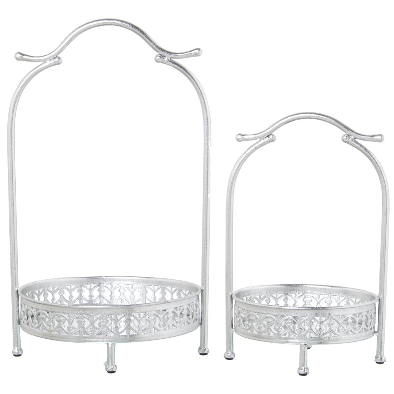 71780 Set 2 Bandejas Metal C y Asa Dorado y Espejo y - Imagen 1