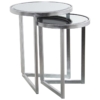 Set 2 Mesas Metal Plateado y Espejo y - Imagen 5