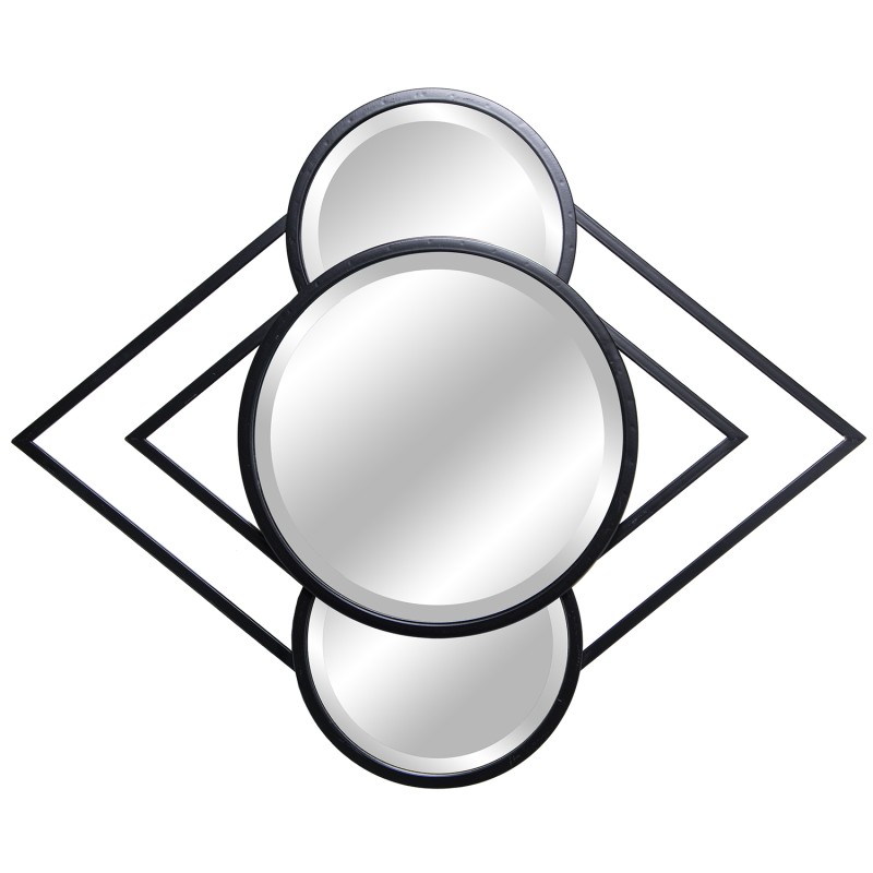 71924 Espejo Pared Metal Negro - Imagen 1