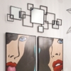 Adorno Pared Metal Negro C y Espejos - Imagen 6