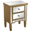 Mesa de Noche Madera y Espejo C y 2 Cajones Dorada