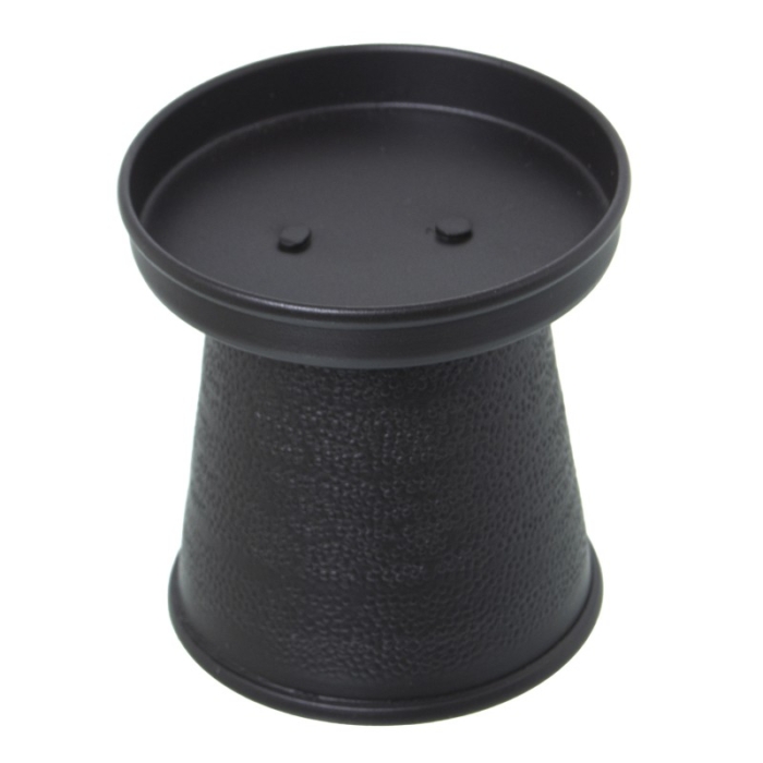 Portavela Tallado Aluminio Negro y 5Cm