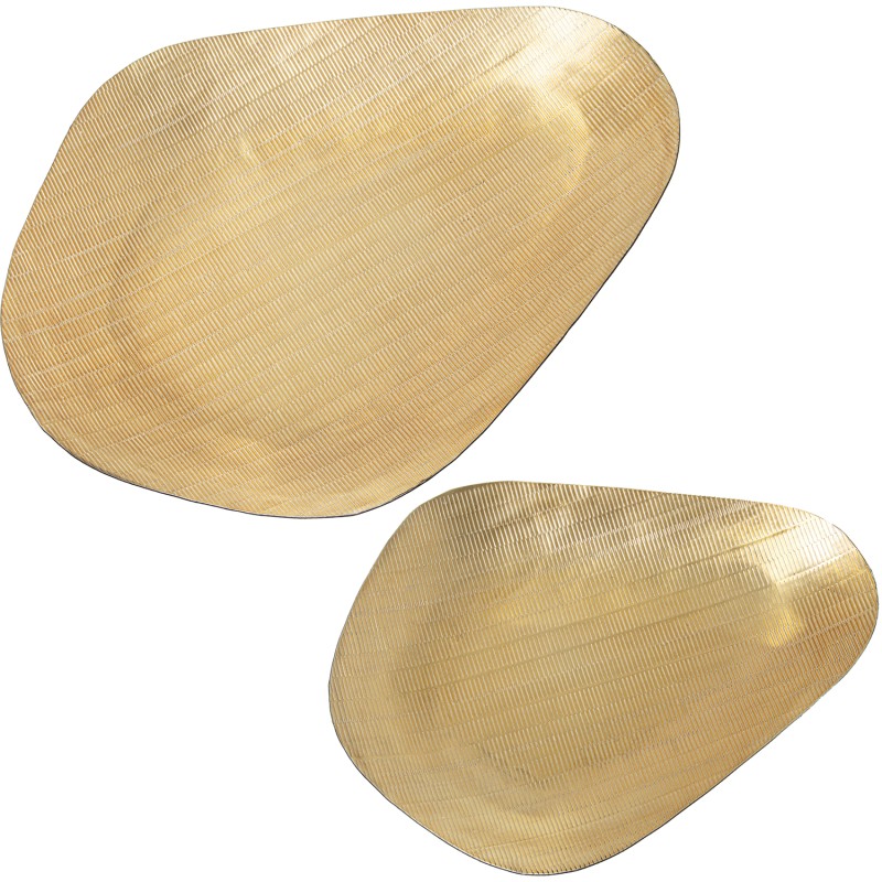 74197 Set 2 Bandejas Aluminio Tallado Dorado y 5 y 42 y - Imagen 1