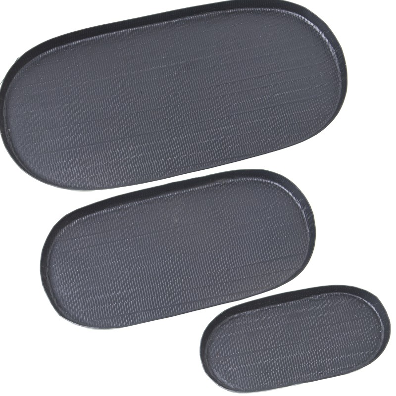 74198 Set 3 Bandejas Aluminio Tallado Negro y 5Cm - Imagen 1