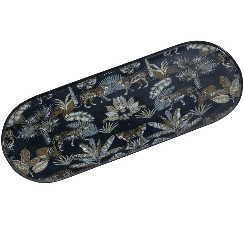 75837 Bandeja Metal Esmaltado Leopardos - Imagen 1