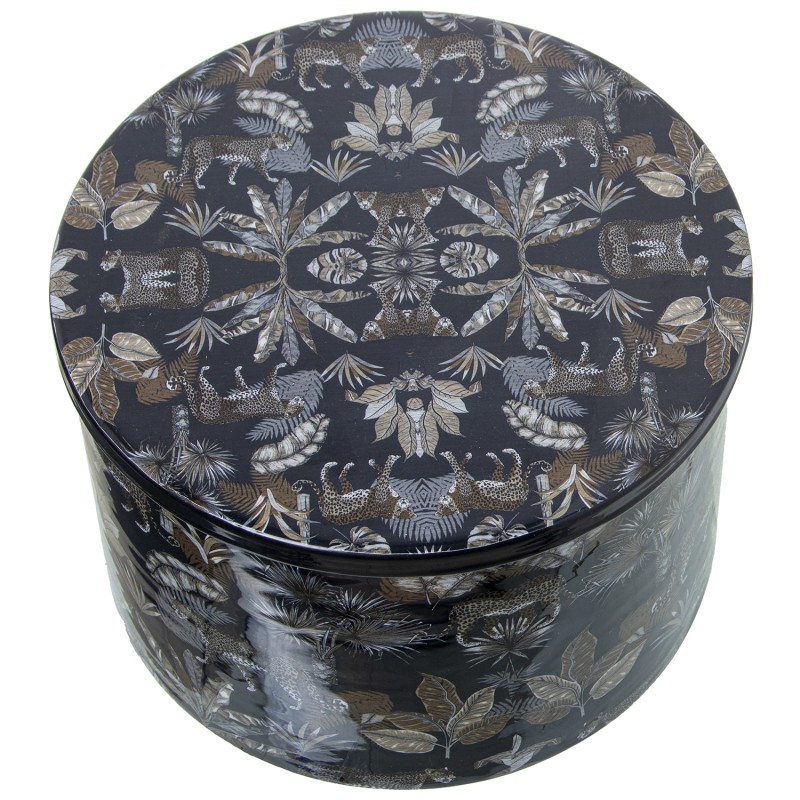 75870 Caja Metal Esmaltado Leopardos - Imagen 1