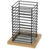 Portautensilios Metal Negro C y Marco Madera (No Incluye Uten y Recipiente: