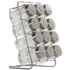 Set 12 Especieros Cristal C y Tapa Acero Inox.c y Soporte Metal-Bote y 5Cm