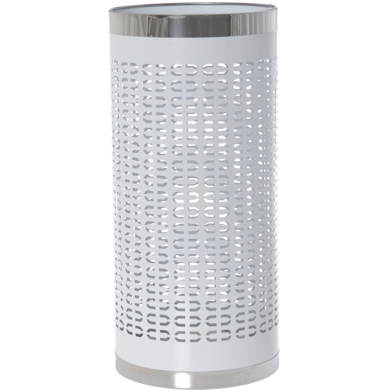 83309 Paragüero Metal Blanco C y Borde Acero Inox - Imagen 1