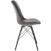 Silla Terciopelo Gris C y Patas Metal Negro y Alt.asiento:50Cm - Imagen 2