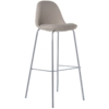 Taburete Pp y Tela Beige C y Patas Metal Cromado y Alt.asiento:80Cm