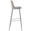 Taburete Pp y Tela Beige C y Patas Metal Cromado y Alt.asiento:80Cm - Imagen 2
