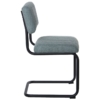 Silla Tela Azul Claro Patas Metal Negro y Alt.asiento:48Cm - Imagen 3