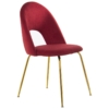 Silla Chenilla Rojo Patas Metal Dorado y Alt.asiento:47Cm