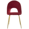 Silla Chenilla Rojo Patas Metal Dorado y Alt.asiento:47Cm - Imagen 3