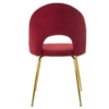 Silla Chenilla Rojo Patas Metal Dorado y Alt.asiento:47Cm - Imagen 5