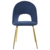 Silla Chenilla Azul Patas Metal Dorado y Alt.asiento:47Cm - Imagen 2