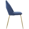 Silla Chenilla Azul Patas Metal Dorado y Alt.asiento:47Cm - Imagen 5
