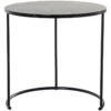 Set 2 Mesas Auxiliares Metal y Madera Acabado Mármol Negro y - Imagen 2