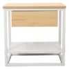 Mesa Auxiliar Metal Blanco Madera Natural y Madera: Dm - Imagen 2