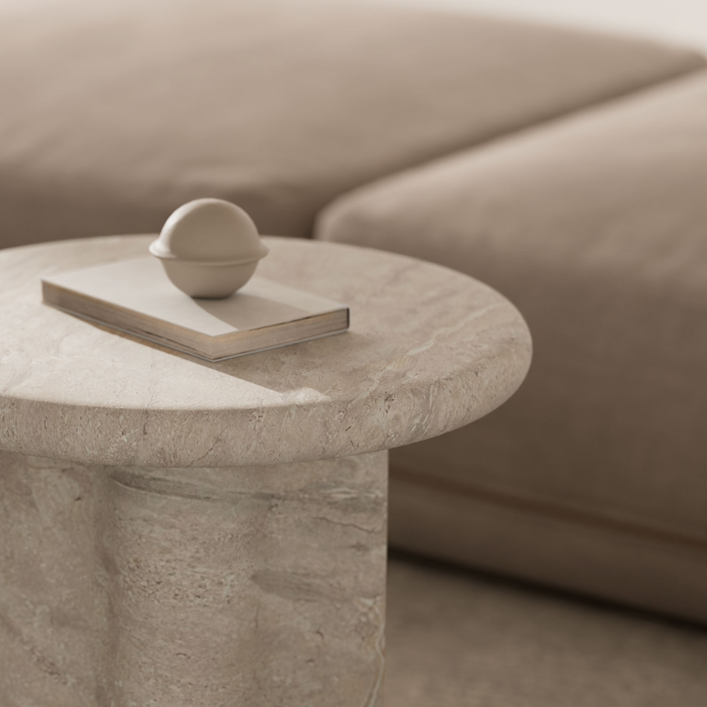 Mesa auxiliar EMERIC travertino - Imagen 5