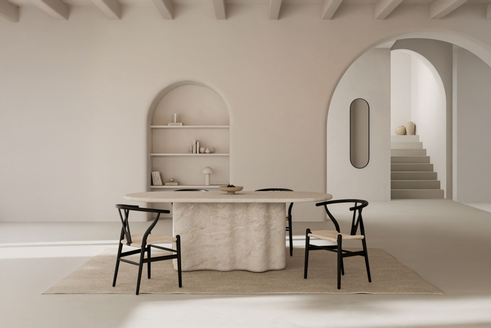 Mesa fija LORRAINE 220 travertino - Imagen 1