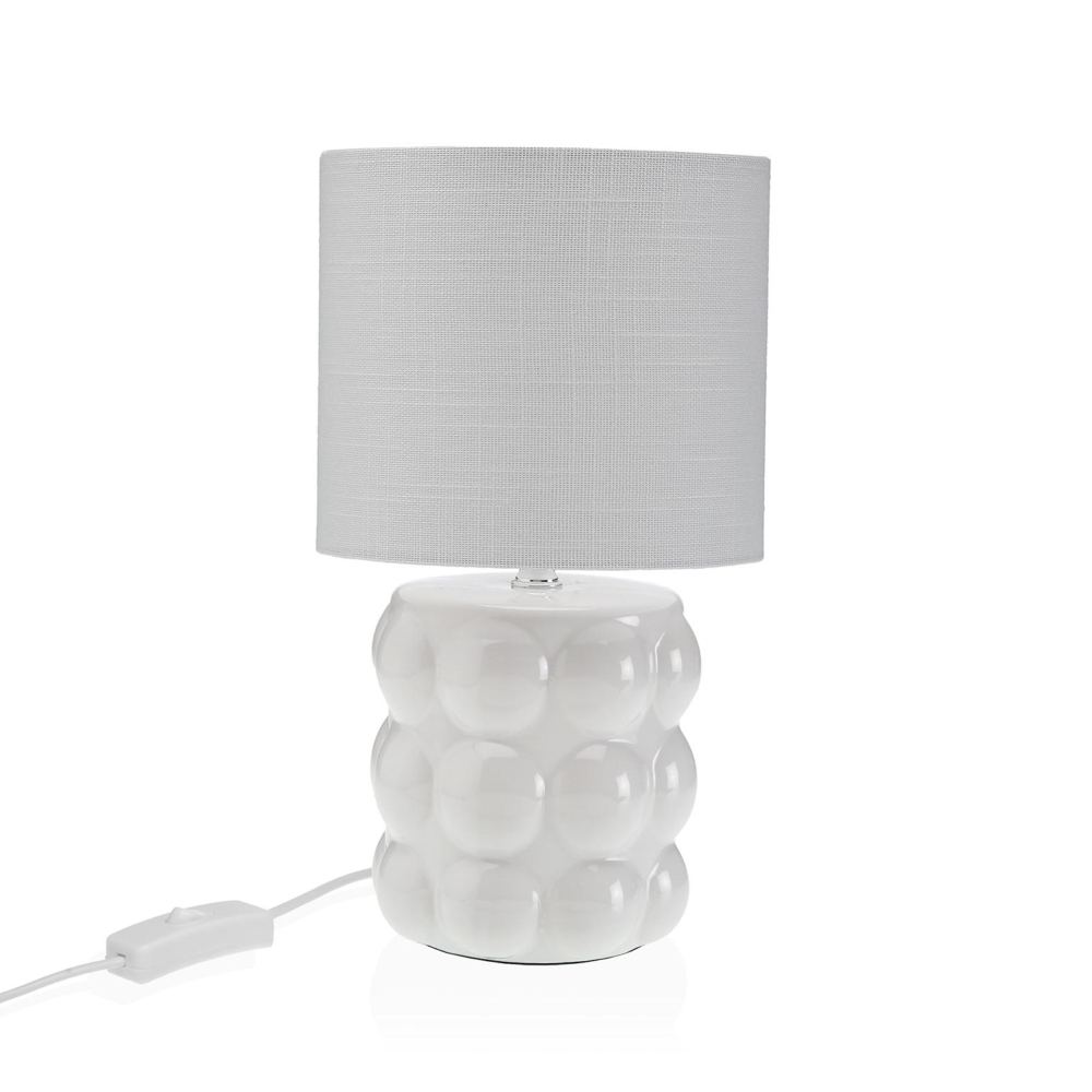 LAMPARA CON BASE BLANCA Y TULIPA REDONDEADA - Imagen 1