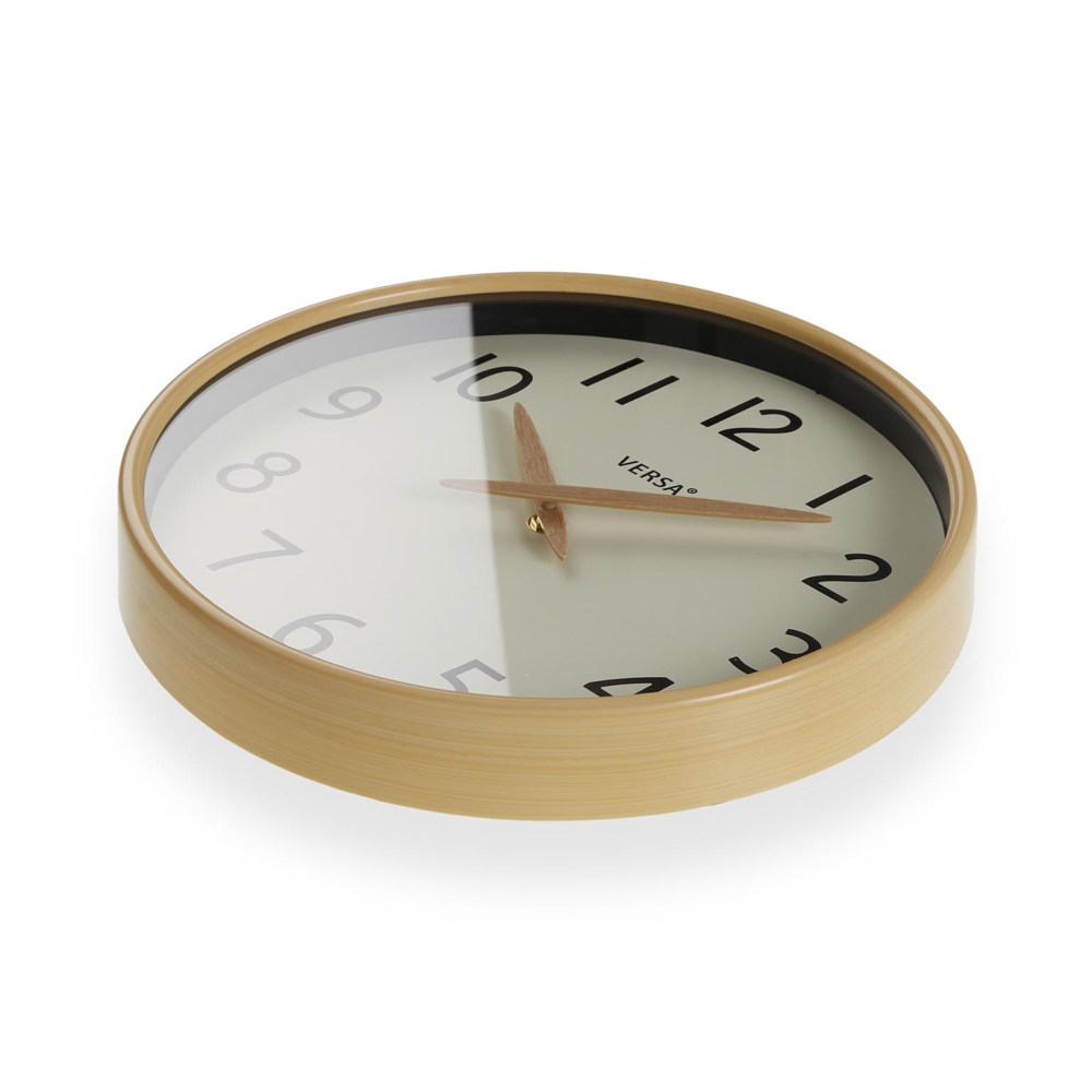 RELOJ DE PARED EFECTO MADERA CLARA 30 CM - Imagen 2