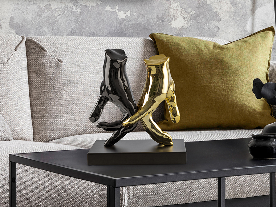 Consola y espejo plata 0002 MANOS- FIGURA -GRIS/ORO - Imagen 1