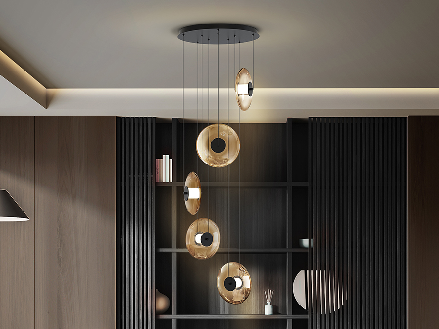 327930 DIABOLO- LAMPARA - NEGRO-AMBAR - Imagen 1