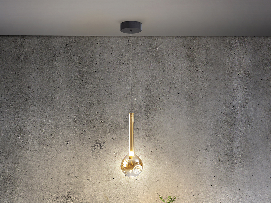 346911 ESSENZA- LAMPARA - NEGRO-DORADO - Imagen 1