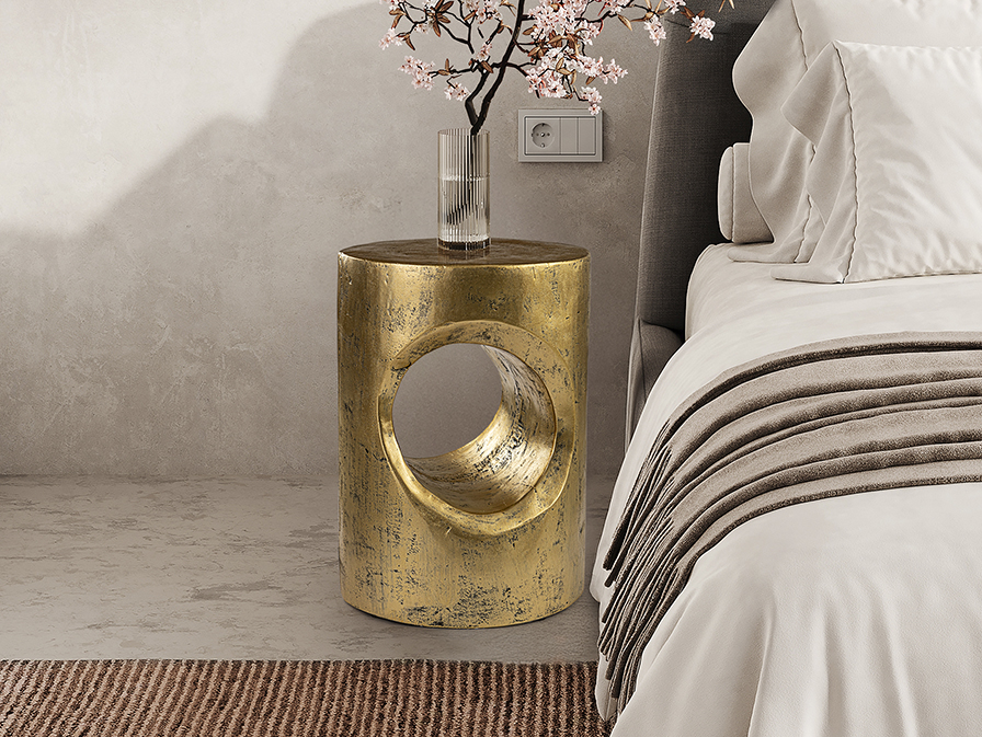 409018 HOLE- MESA AUXILIAR DORADA - Imagen 1