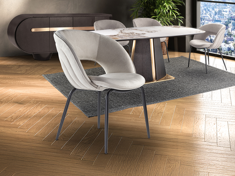 Consola y espejo plata 0002 NIM- SILLA - PIEDRA/NEGRO - Imagen 1