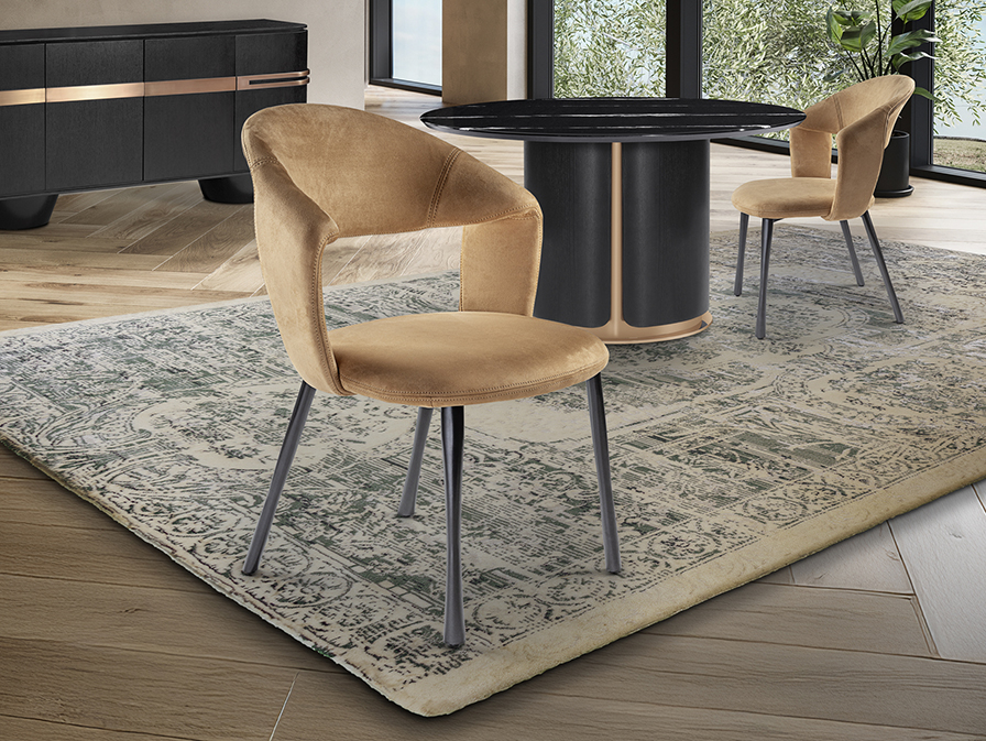 Consola y espejo plata 0002 WILLY- SILLA - CAMEL/NEGRO - Imagen 1