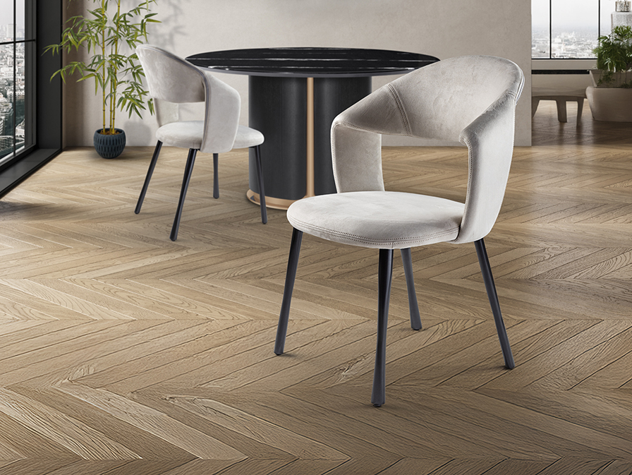 Consola y espejo plata 0002 WILLY- SILLA - PIEDRA/NEGRO - Imagen 1