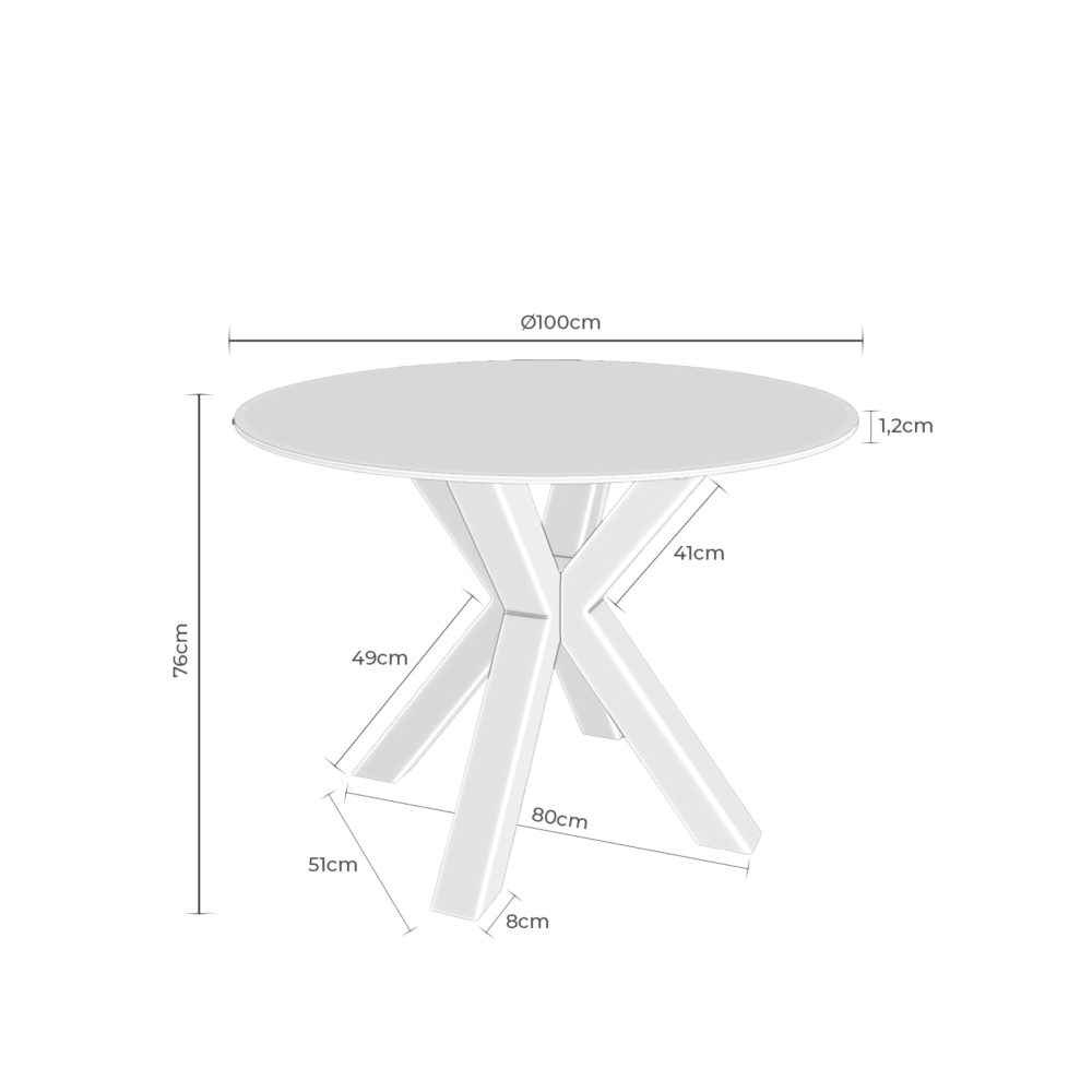 MESA FIJA FIORELLA 120 CM GRIS/BLANCO - Imagen 4