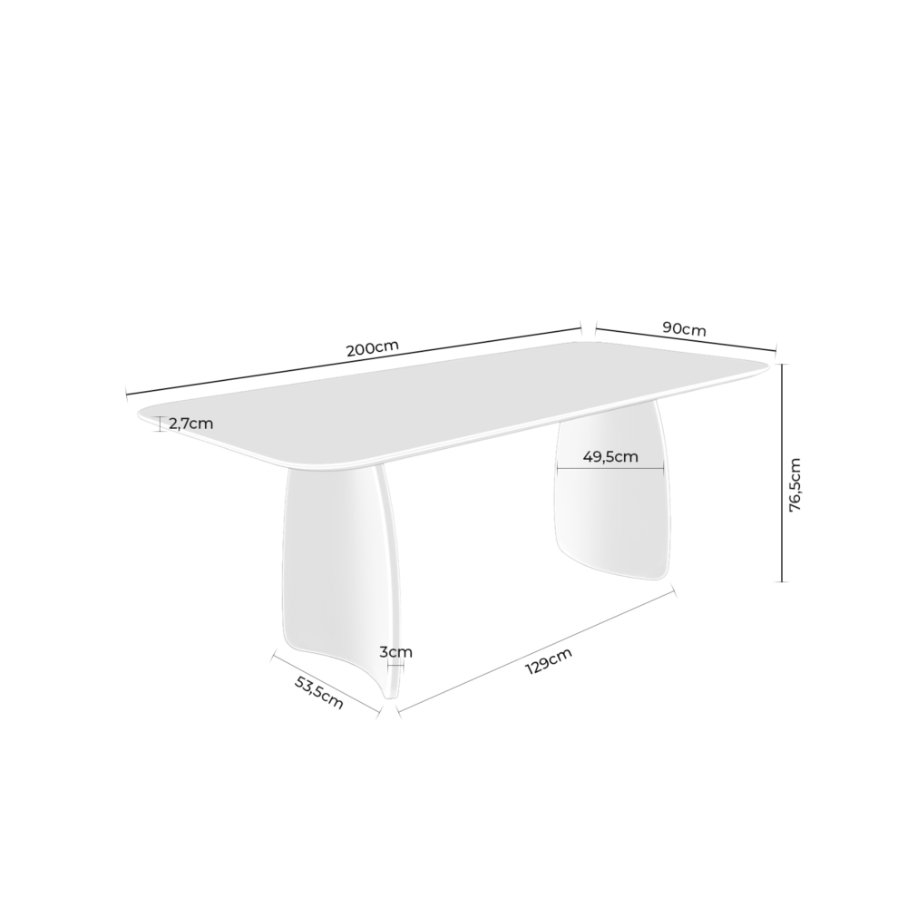 MESA FIJA KIMBERLY 200 NOGAL - Imagen 6