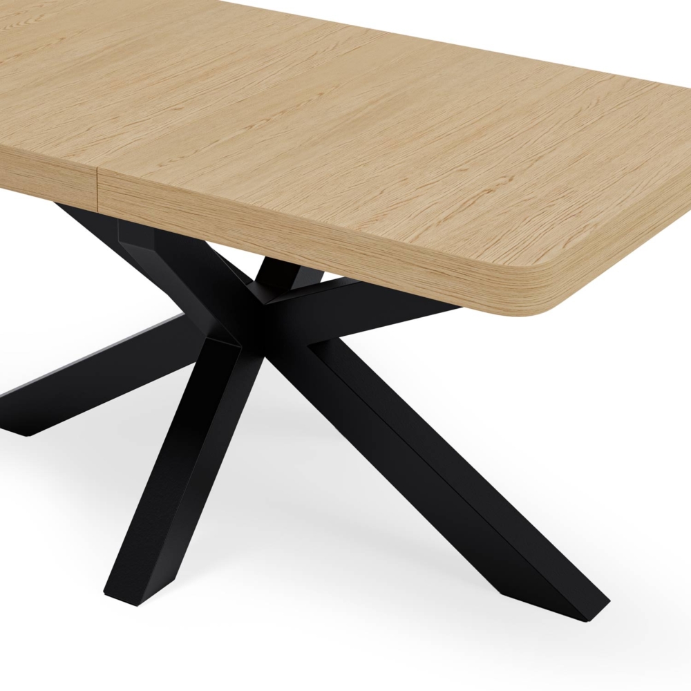 MESA EXT. GLADYS 140 CM ROBLE/NEGRO - Imagen 3