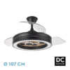 VENTILADOR DC CUPIDO NEGRO/MADERA